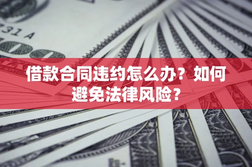 武汉借款合同违约怎么办？如何避免法律风险？